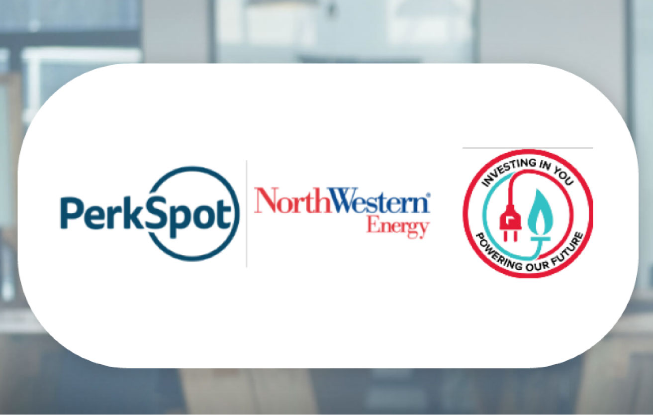 The PerkSpot logo next to the NorthWestern Energy logo and benefits emblem.
